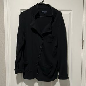 Gap Women’s Cotton Button Down Sweater Pockets XL Black